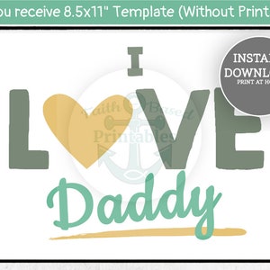 I LOVE Daddy Handprint Craft Template, Gift for Daddy, Newborn ...