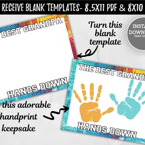 The Best Grandpa Hands Down Printable Gift for Grandpa Handprint Art ...