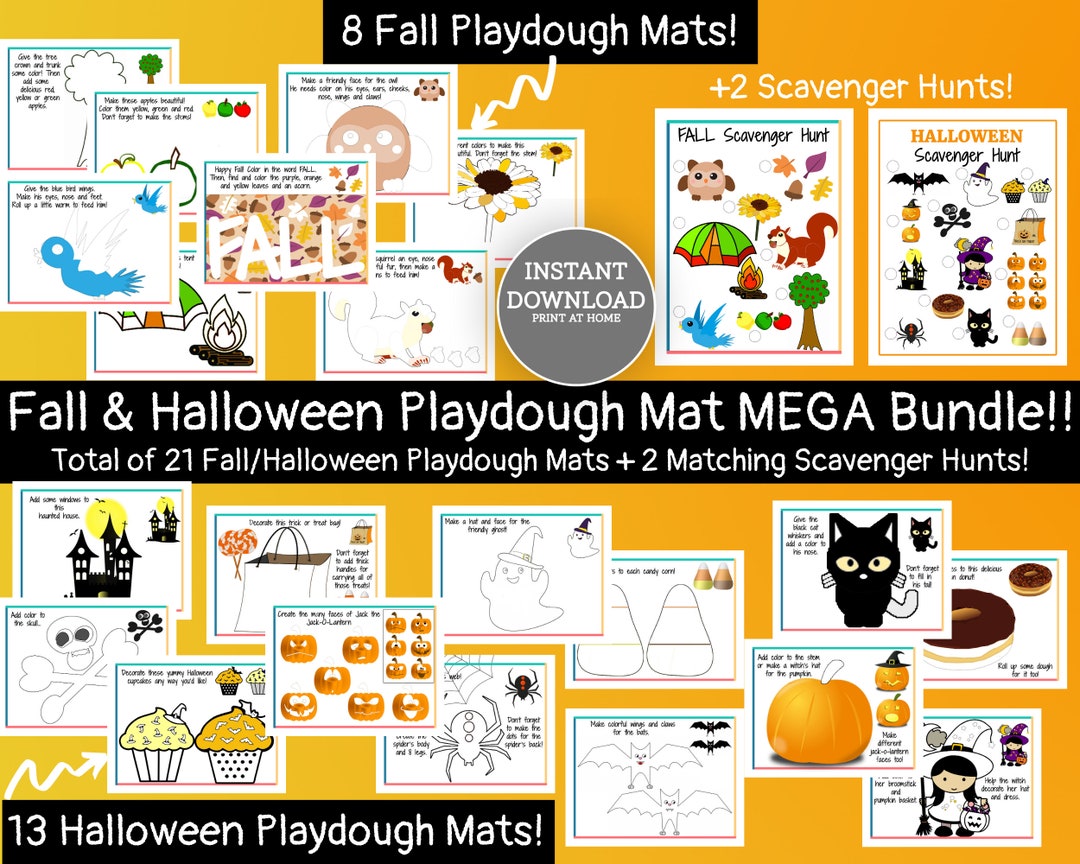 Printable Halloween Play Doh Mat Mega Bundle Halloween