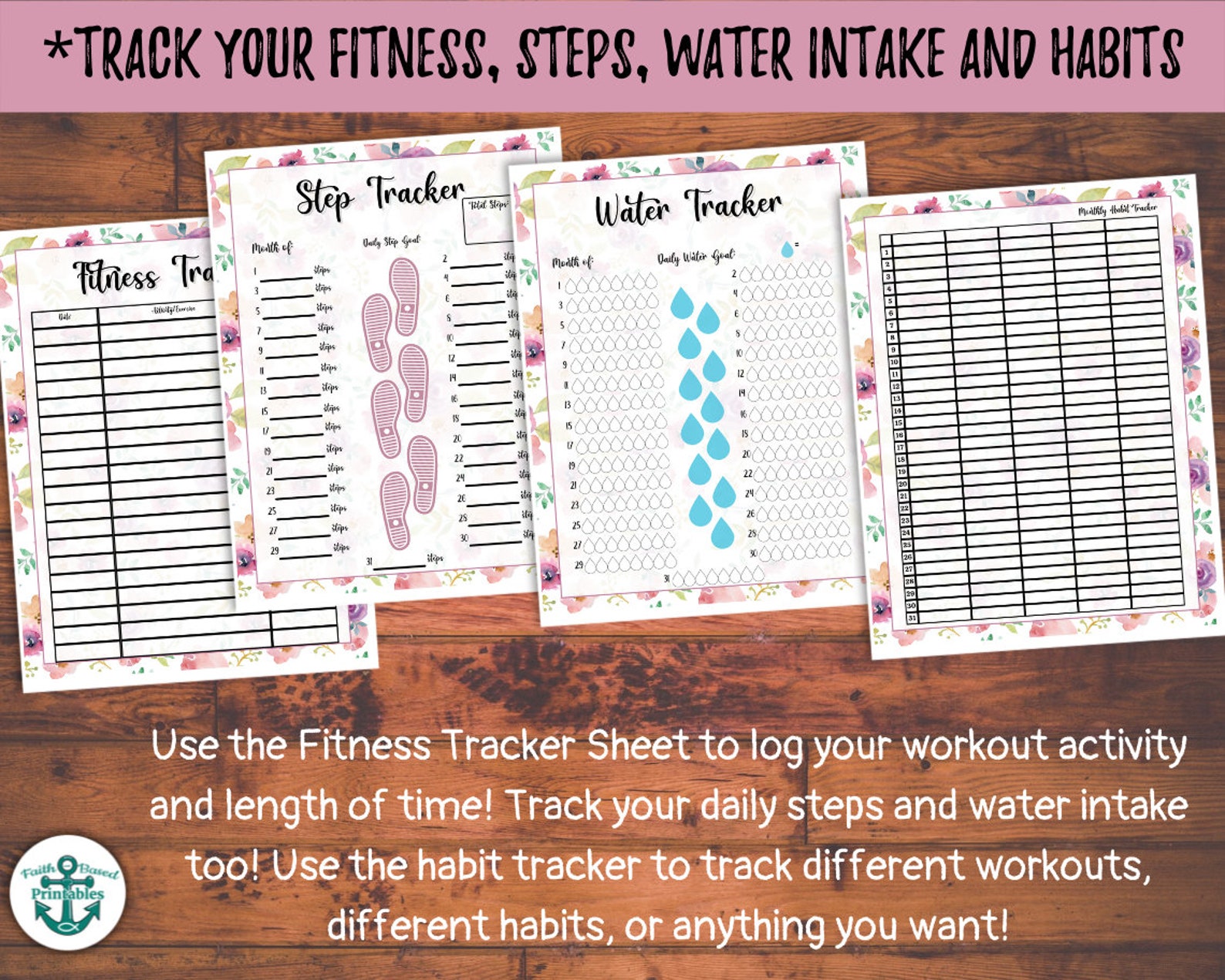 Purple Flower Weight Loss Journal Printable Weight Loss Etsy