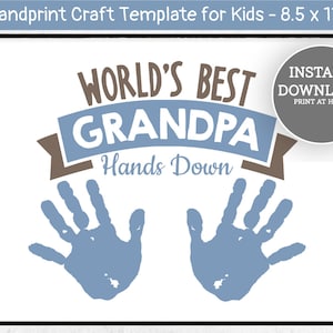 World's Best Grandpa Hands Down Handprint Craft Father's Day Gift for ...