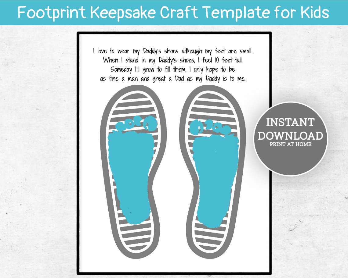 Fathers Day Footprint Art Footprint Craft for Daddy I Love to | Etsy