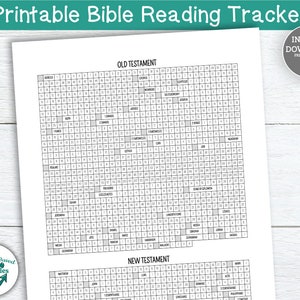 Bible Reading Log Printable Bible Reading Tracker Plan Old New Testament Planner Journal Notes Chapters Books of the Bible List Checklist