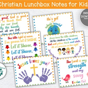 Christelijke lunchbox-notities voor kinderen Lunchbox-notities Jezus houdt van je Opmerking afdrukbare christelijke homeschoolliedjes Leuke bijbelverskaart voor kinderen