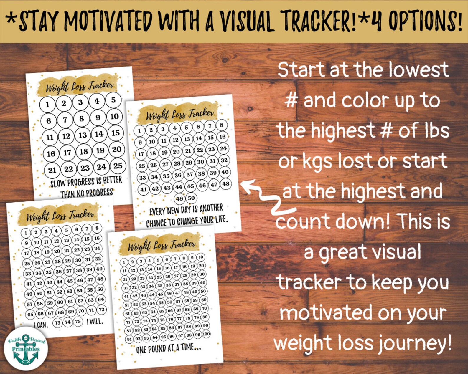 Printable Weight Loss New Years Goals Resolutions Gold 15 Etsy