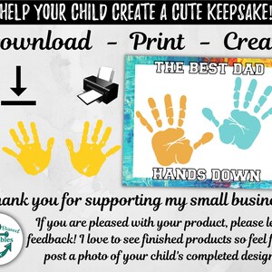 The Best Dad Hands Down Printable Gift for Daddy Handprint Art Hand ...