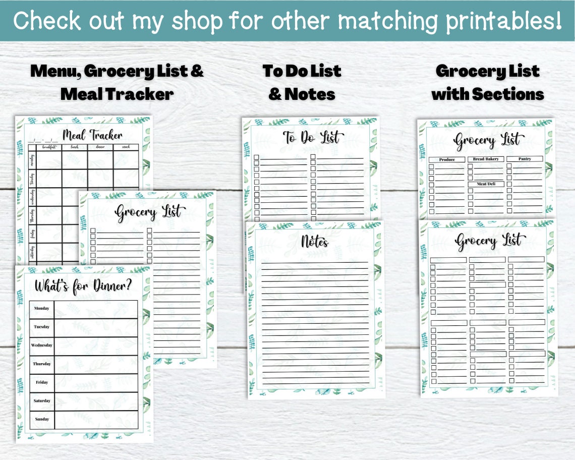 Shopping Note Sample Printable to Do List and Notes Template Shopping Notes Simple - Etsy ...