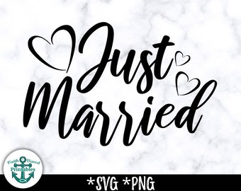 Just Married SVG Just Married PNG Just Married Banner SVG Just Married shirts Just Married with hearts