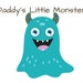 Daddy's Little Monster Printable Handprint Card Bundle - Etsy