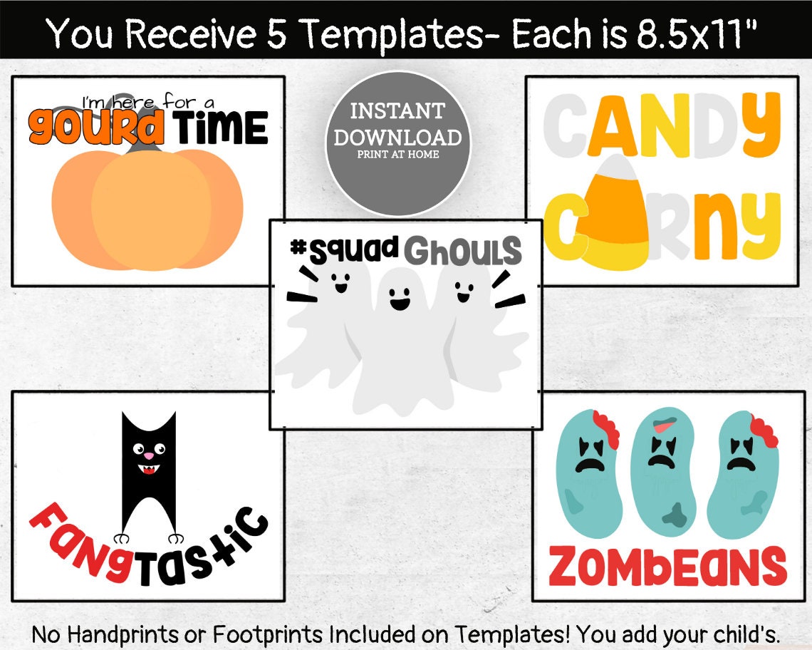 Halloween Puns Handprint Craft Bundle Printable Handprint | Etsy