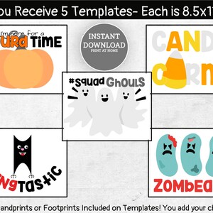 Halloween Puns Handprint Craft Bundle, Printable, Handprint Ghosts ...