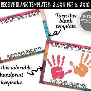 Printable Teacher Gift the Best Teacher Hands Down Handprint Art Hand ...