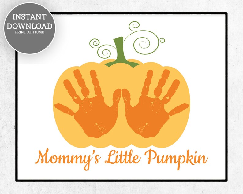 Mommy's Little Pumpkin Handprint Craft Baby Handprint Art | Etsy