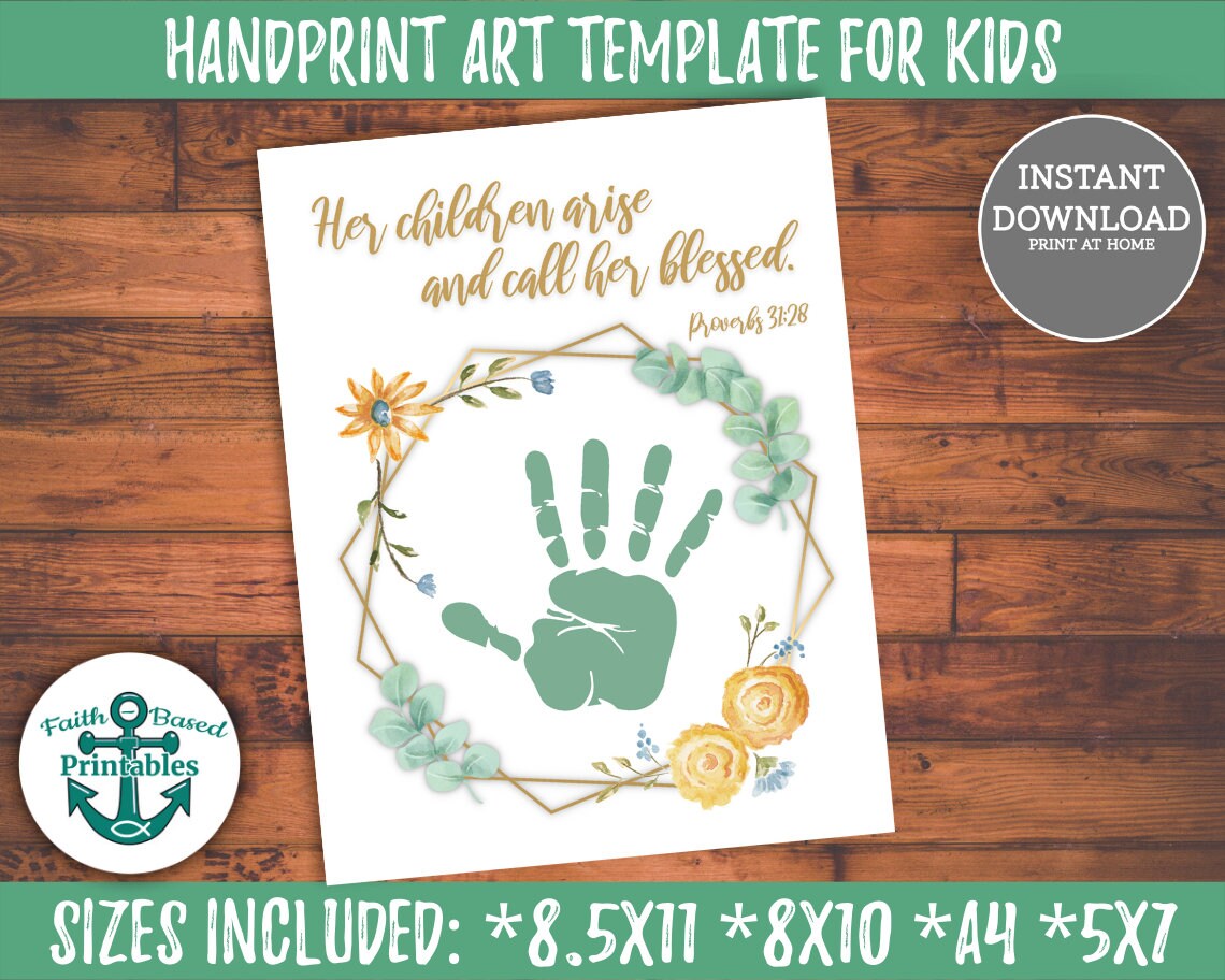 Proverbs 31:28 Handprint Craft for Mom Her Children Arise and | Etsy