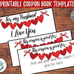 Coupon Book for Husband Printable Coupon Book Template for Him ...