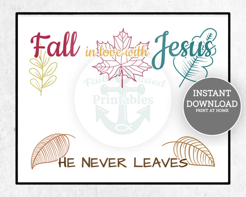 Fall in Love With Jesus He Never Leaves Handprint Craft Fall Etsy