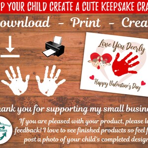 Love You Deerly Valentines Handprint Craft Printable Valentine ...