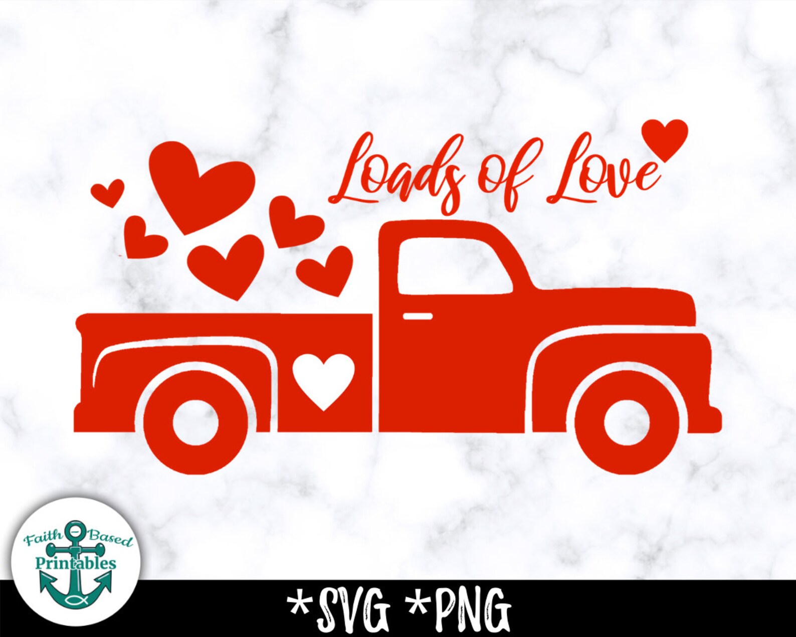 Red Truck SVG Loads of Love Truck SVG Valentine Svg Truck Kids Etsy