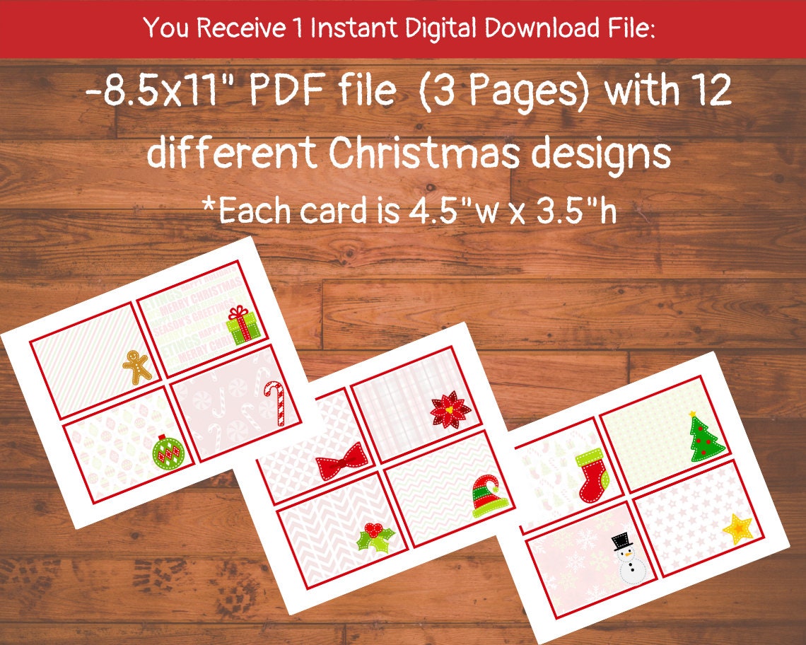 Printable Christmas Gift Tags for Kids Blank Christmas Cards - Etsy