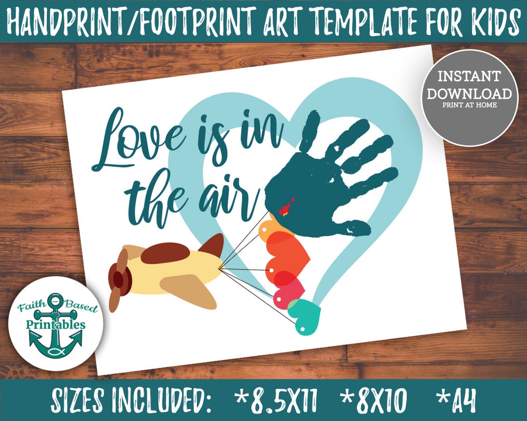 Love is in the Air Valentines Handprint Craft Printable Valentine ...