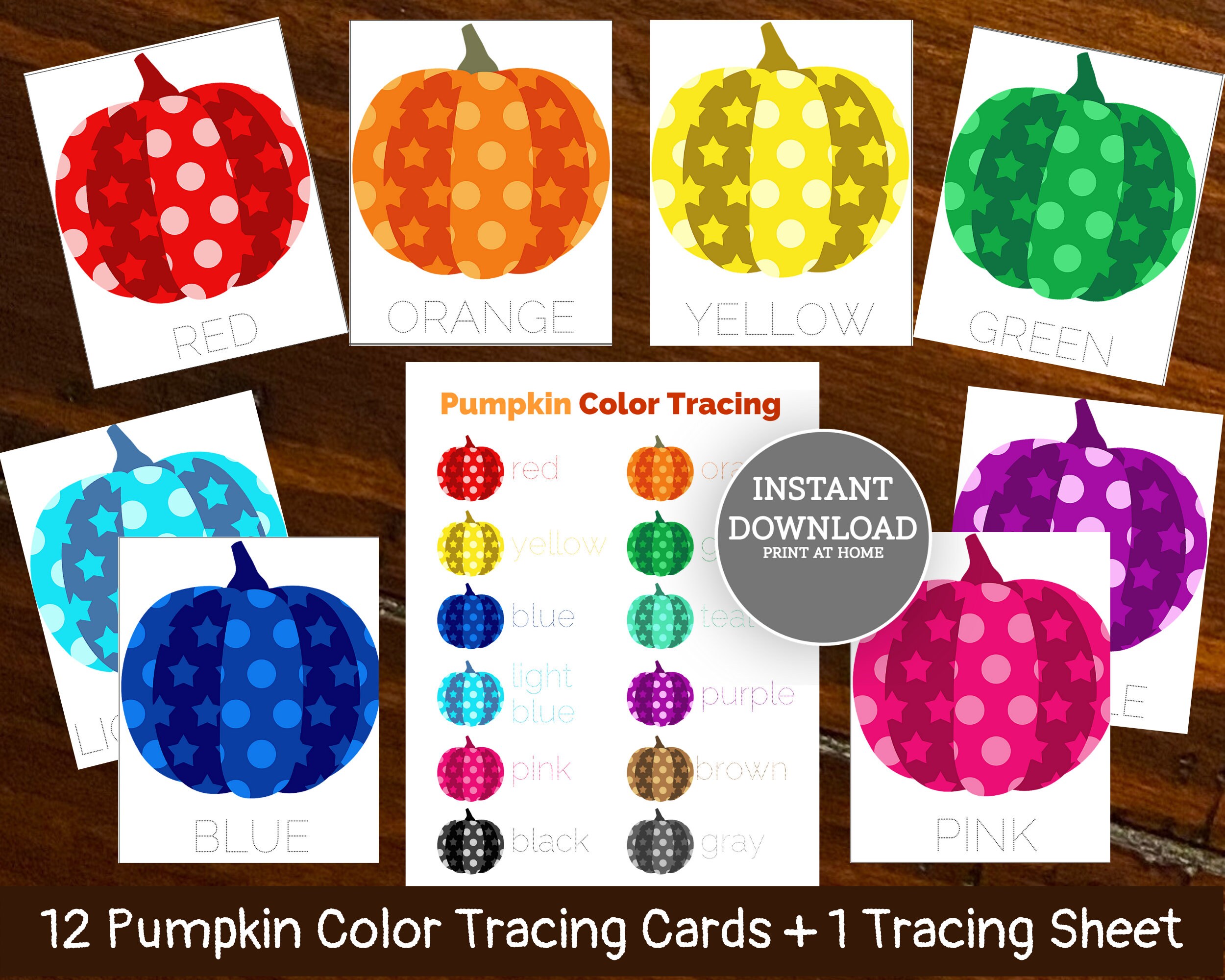 Preschool Worksheets Color Tracing Homeschool Learning Color | Etsy