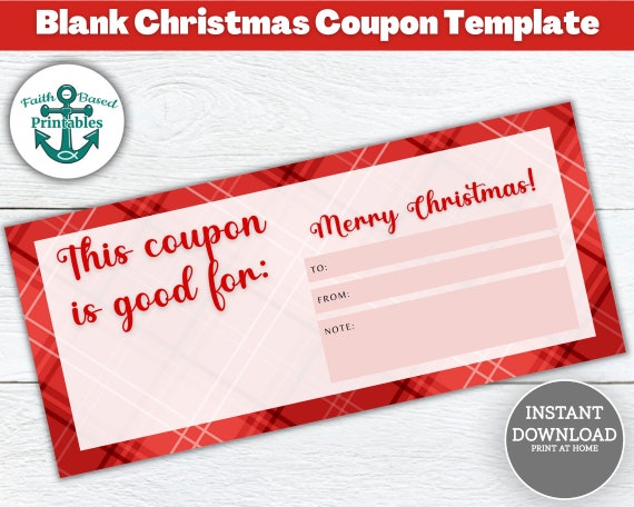 Printable Christmas Coupon Book Template Blank Coupons Gifts - Etsy