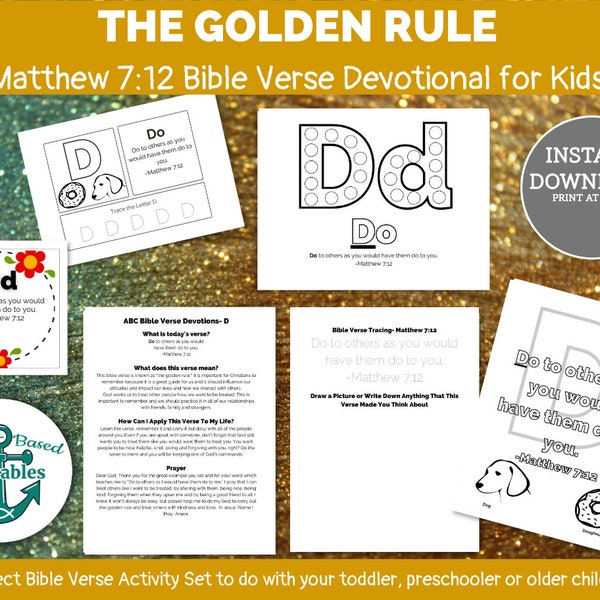 Golden Rule Devotion for Kids, Matthew 7:12 Golden Rule Activities, Preschool Golden Rule, Toddler Bible Golden Rule, Jesus Golden Rule Kids