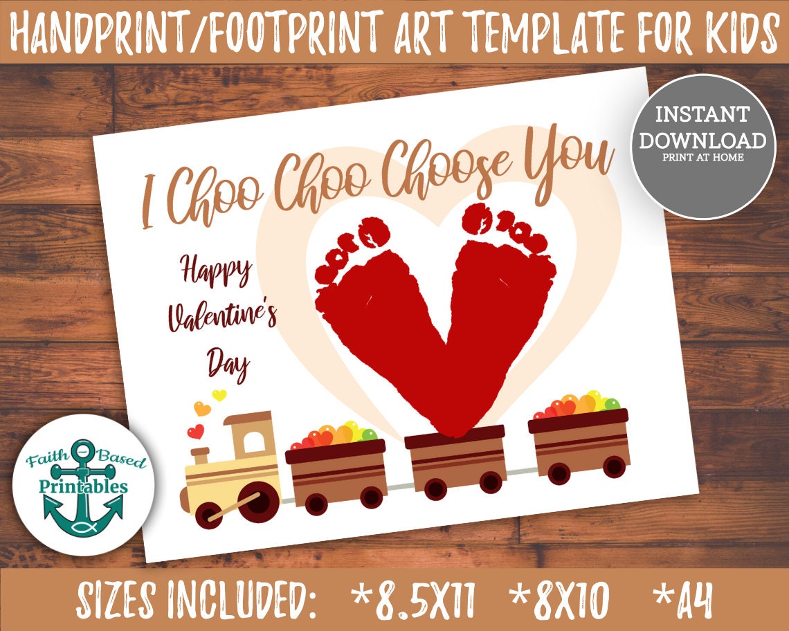 I Choo Choo Choose You Handprint Art Template Printable - Etsy