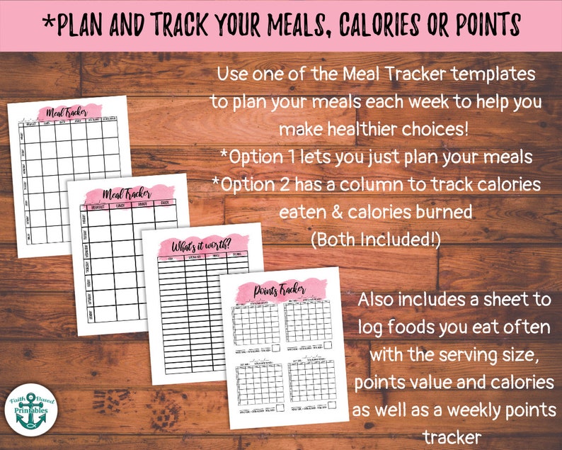 Pink Printable Weight Loss Journal 30 Page Pink Weight Loss Etsy