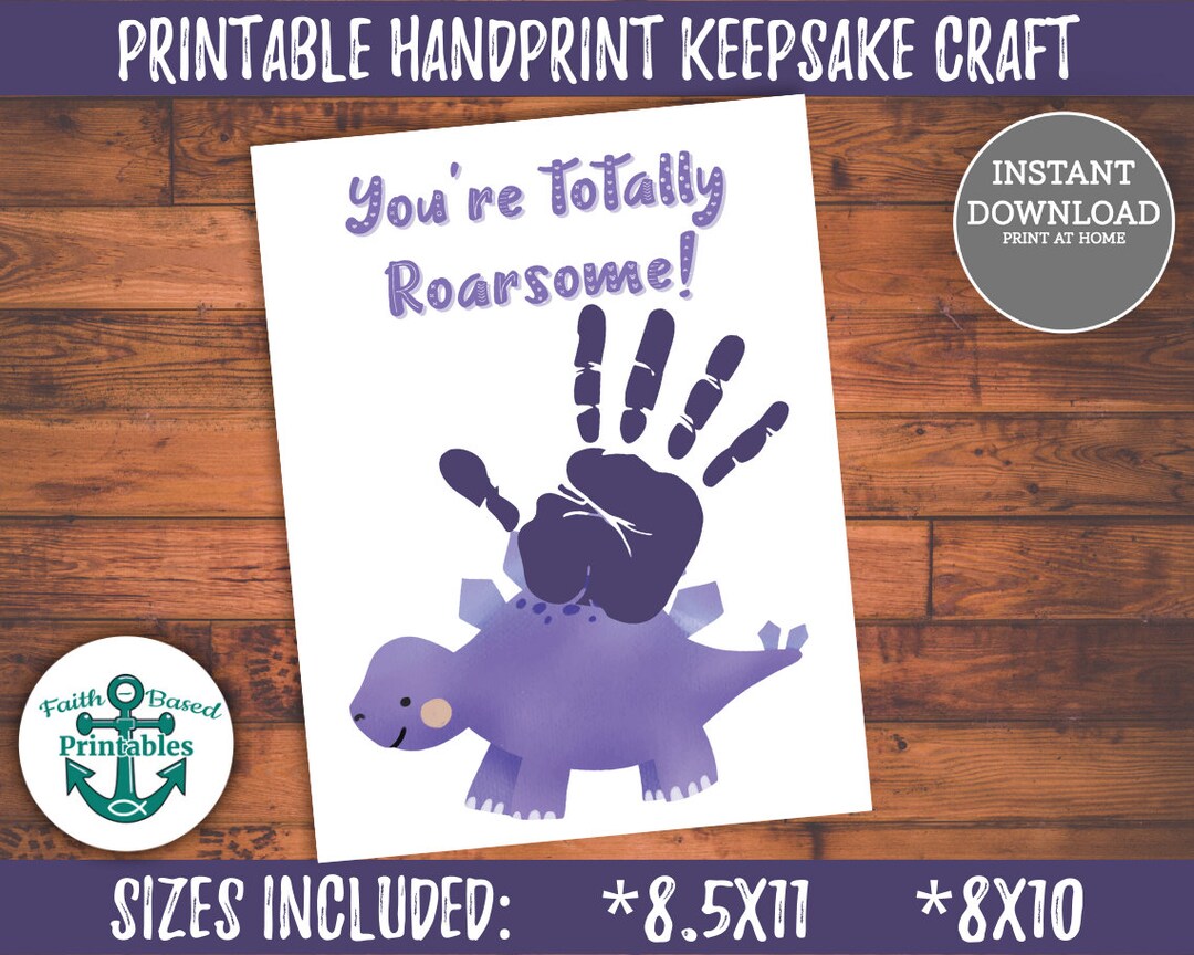 Handprint Art / Dad You Are Totally Roarsome / Kids Handprint