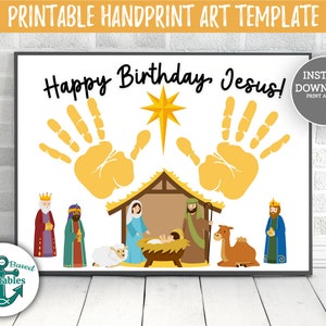 Natal natividade handprint artesanato presépio feliz aniversário cartão de jesus natal handprint arte natividade conjunto domingo escola cristão diy