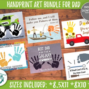 Handabdruck Kunst für Papa Handabdruck Kunst Vatertagskunst Druckbares Vatertag Geschenk Handabdruck Bastelpaket Vatertag Handabdruck Karte für Papa