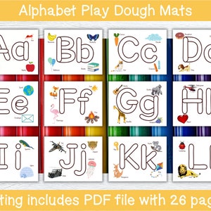 Alphabet Play Dough Mats Printable ABC Playdough Sheets Preschool Toddler Activities Homeschool Activity Busy Book Letter Formation Mat
