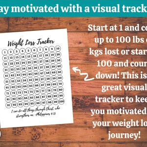 100 Lb Printable Weight Loss Tracker Printable Weight Loss Motivation ...