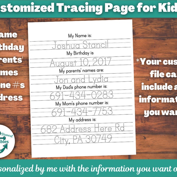 Handwriting Address Practice Sheet Etsy