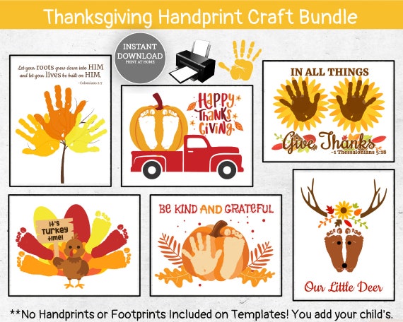 Handprint Turkey Craft Thanksgiving Handprint Art Bundle