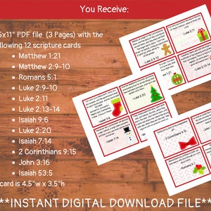 Printable Christmas Scripture Cards for Kids Bible Verses Christmas ...