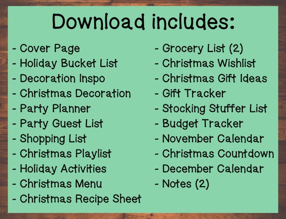 Gnome Christmas Planner Bundle PDF Holiday Bucket List Christmas Countdown  December Calendar Grocery Recipe Gift Tracker Party Plan Budget - Etsy