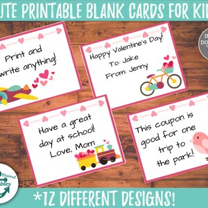 Cute Printable Blank Card Templates for Kids Blank Valentines Cards ...