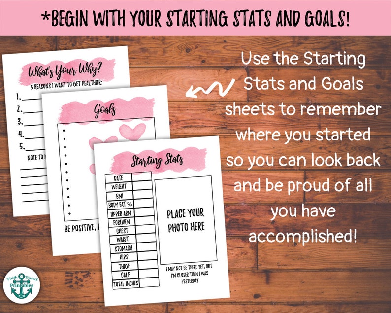 Pink Printable Weight Loss Journal 30 Page Pink Weight Loss Etsy