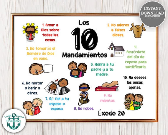 Lista De Los Diez Mandamientos Para Niños Para Imprimir ACTIVIDAD