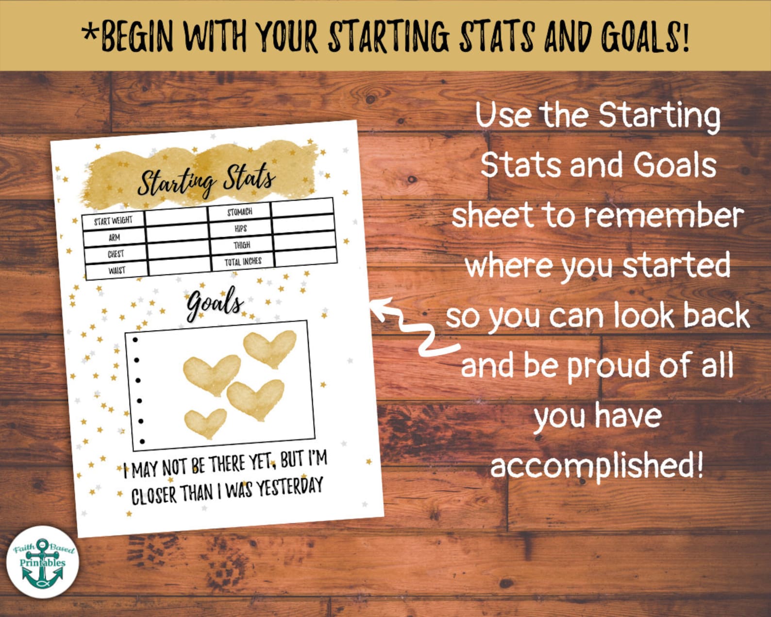Printable Weight Loss New Years Goals Resolutions Gold 15 Etsy