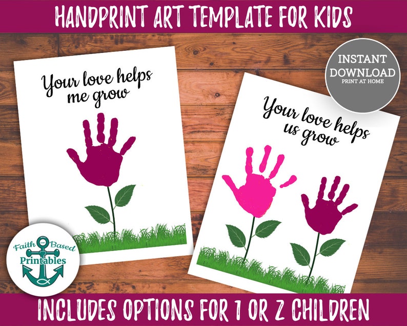 Your Love Helps Me Grow Flower Handprint Craft Your Love - Etsy