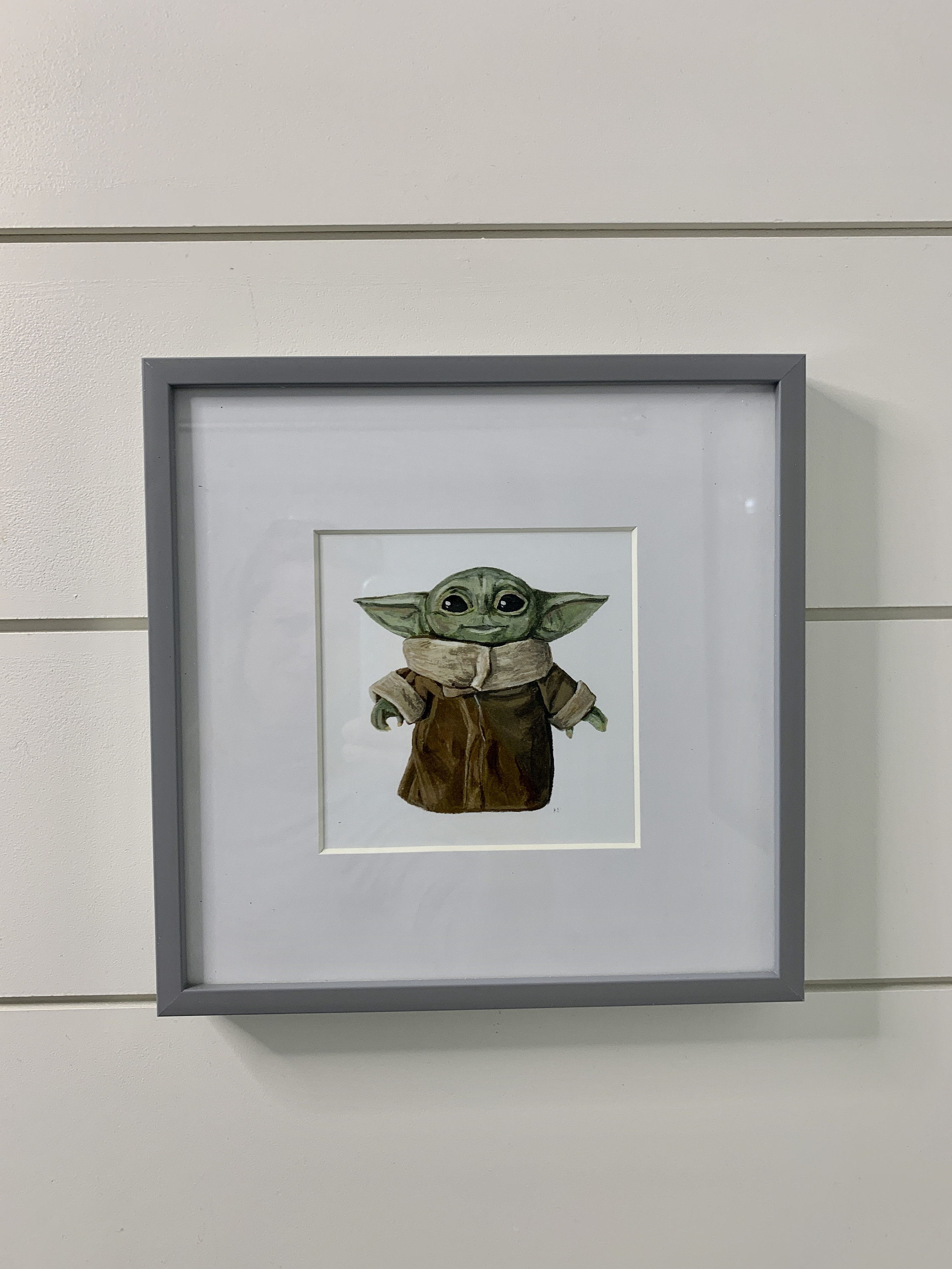 FRAMED BABY YODA Art Print Grogu Star Wars inspired art Etsy