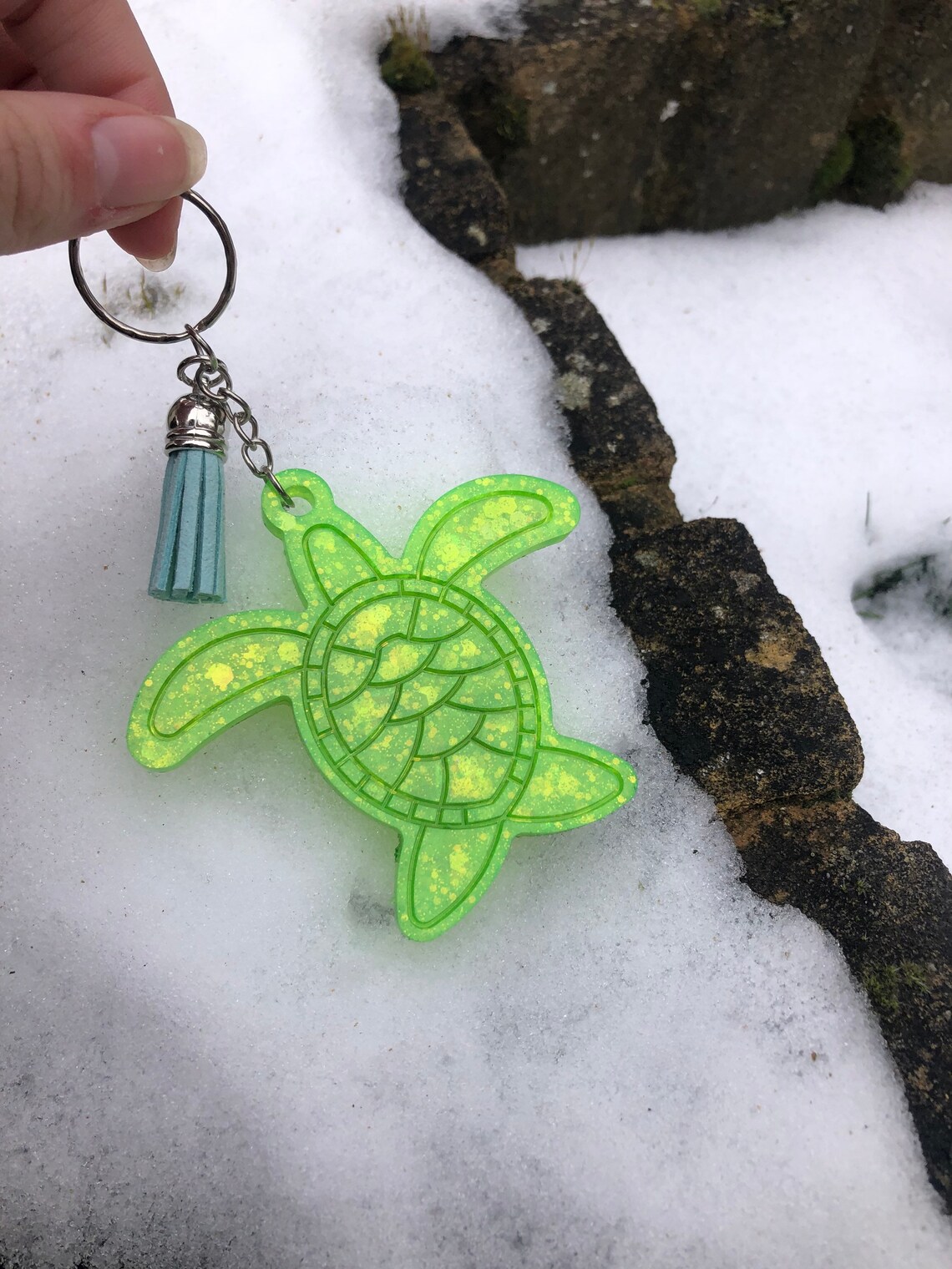 Turtle resin keychain Etsy