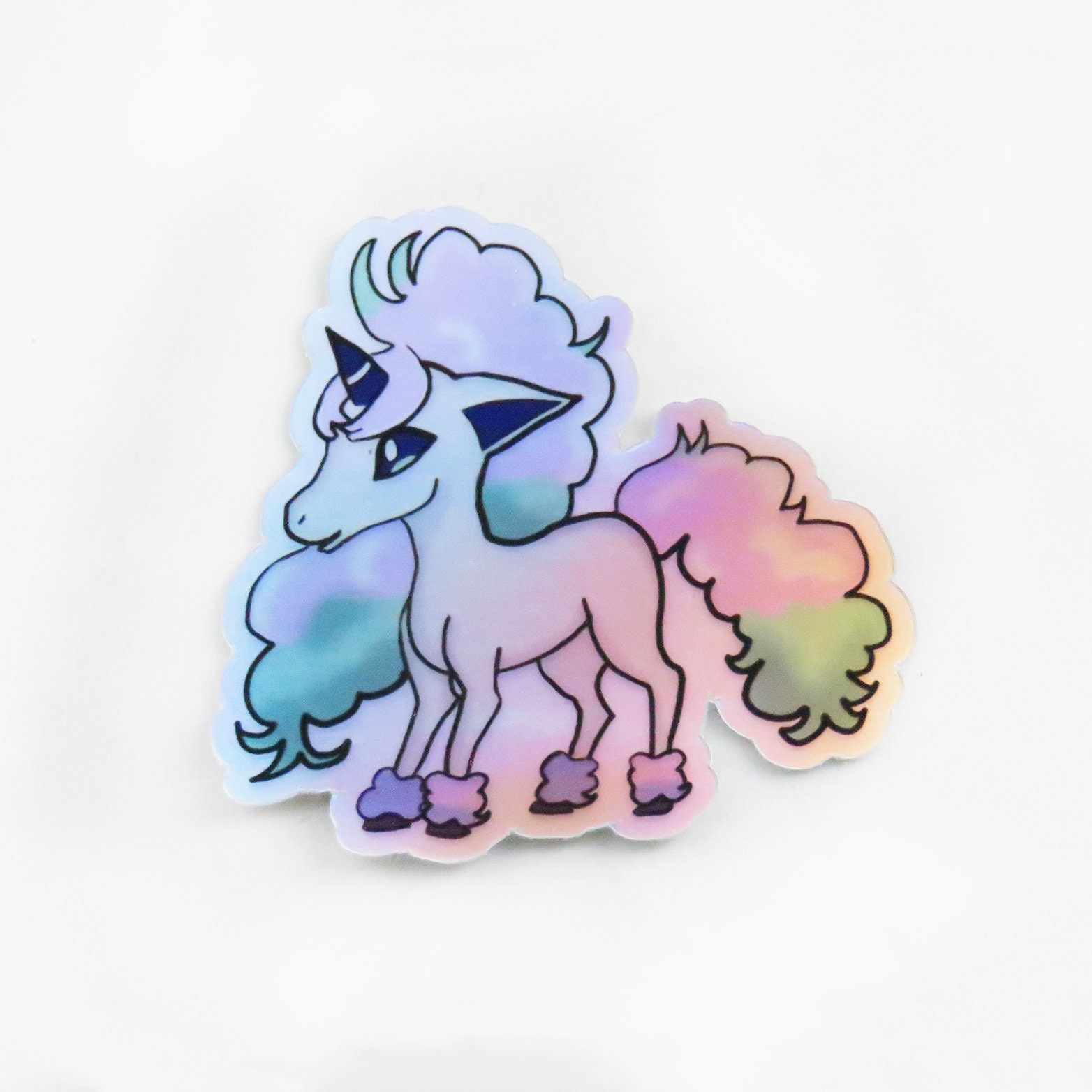 Galarian Ponyta Holographic Vinyl Sticker - Etsy India