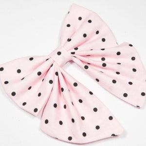 Pink and black dot  sailor bow, dog bow, pet bow, dog accessories, pet accessories