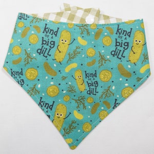 A Big Dill two sided bandana, snap on bandana,, dog accessories, pet accessories