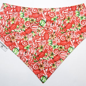 Christmas Candy  two  sided pet bandana, snap on bandana,, dog accessories, pet accessories