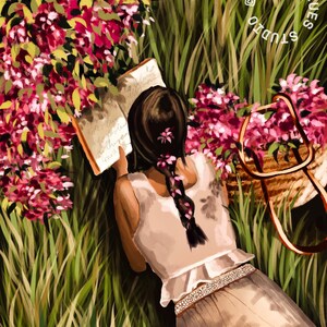 Book Lover | Art Print | Home Decor | Wall Art |  Reader | Girl Reading Book
